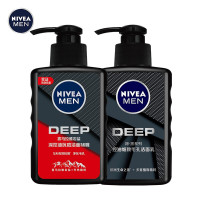 妮维雅(NIVEA)男士黑白控油抗痘洁面套装(深度控油洁面乳150ml+抗痘洁面啫喱150ml)