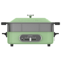利仁(Liven)电火锅家用多功能料理锅电煮锅涮烤一体多用锅烤肉锅5L黄金容量1300W功率早餐机四档火力可调M-8绿色