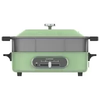 利仁(Liven)电火锅家用多功能料理锅电煮锅涮烤一体多用锅烤肉锅5L黄金容量1300W功率早餐机四档火力可调M-8绿色