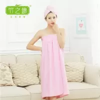 可穿女抹胸浴巾浴帽干发帽套装毛巾料裹胸可爱性感浴袍浴衣厚