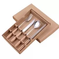 SCP 榉木餐具4件套 SCP-DX0157 勺筷刀叉餐具套装（套）