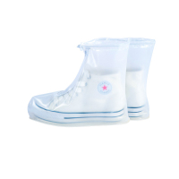 防雨鞋套加厚耐磨底雨鞋套雨天防水鞋套 磨砂白 M(36-37)