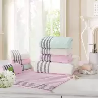LOVO纯棉毛巾 毛巾×2+方巾×2