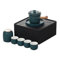 顺祥功夫茶具套装家用小套定制办公室会客泡茶器便携式茶具旅行套装(20套起支持定制)玛瑙绿 gk