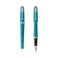 派克都市系列(PARKER)钢笔 孔雀蓝白夹墨水笔