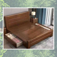 实木床双人床大床卧室家具/箱体高度40cm