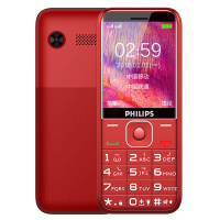 philips/飞利浦E258炫酷红 4G全网通直板老人手机 超长待机 大屏大字大声音