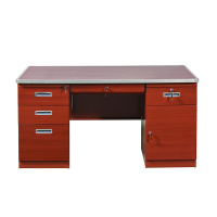 锐达星钢制医用办公桌老式学校职员桌电脑桌1.4米红色