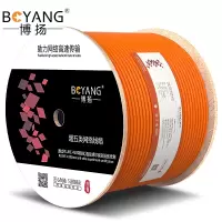 博扬超五类网线箱线0.51mm无氧铜线芯室内非屏蔽4对双绞线 CAT5e类标准网络监控工程线305米/橙Y-530