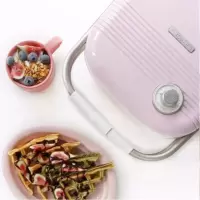 适盒A4BOX三明治早餐机华夫饼机轻食机甜甜圈机电饼铛家用可拆洗双面加热煎饼锅 日落粉顶配(主机+三个盘)