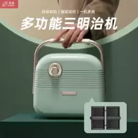 A4BOX适盒三明治早餐机华夫饼机轻食机甜甜圈机电饼铛家用可拆洗双面加热煎饼锅 青雾绿标配(三明治盘)
