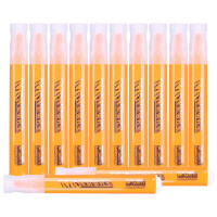 晨光(M&G)文具橙色单头荧光笔 办公学生通用重点标记笔 星彩系列大容量三角笔杆记号笔 12支/盒AHMV7603