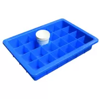 伏兴 多格收纳箱加厚塑料收纳盒元件盒 多用途周转箱带格子工具箱零件盒 蓝色 24格400*267*65mm