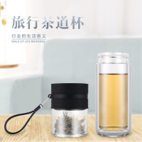 九天(JIUTIAN) M301 高硼硅玻璃旅行茶道杯 小杯150ml 大杯250ml（计价单位：套）