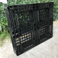 黑色出口托盘 网格田字免熏蒸出口托盘 回收料二手便宜塑料托盘