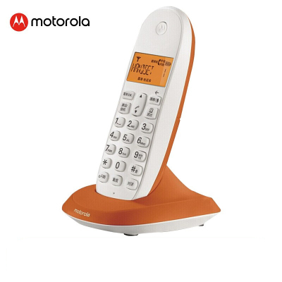 摩托罗拉数字无绳电话机 无线座机 子母机 单机 办公家用 来电显示 三方通话 C1001XC(橙色)