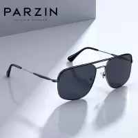 帕森(PARZIN)尼龙偏光太阳镜男 金属时尚双梁方框 型男潮流司机开车驾驶墨镜男 2021款 8309