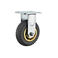 6寸重型橡胶脚轮定向轮 通用静音弹力镀金减震平板手推车轮子