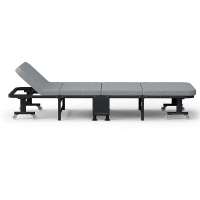 折叠床单人午休床办公室午睡便携行军床躺椅多功能家用保姆陪护可调节四折海绵床CR0667