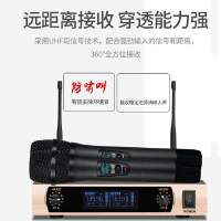 小器鬼 无线话筒一拖二金属u段麦克风 家庭KTV主持演讲会议无线麦克风