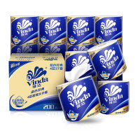 维达(Vinda)卷纸 1082266 蓝色经典4层200g卫生纸巾 27卷/箱