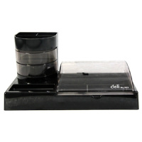 得力(deli) 903 多功能笔筒 组合办公盒 黑色 单个装