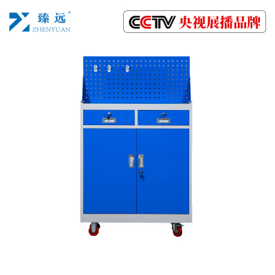 臻远重型五金工具柜铁皮柜双开门置物柜多功能零件柜~二抽二门带挂板工具