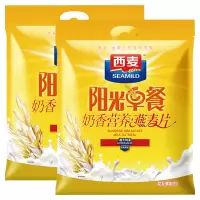 西麦阳光早餐奶香营养燕麦片700g*2袋 单个小包 共1400g 即食免煮 冲饮麦片 营养谷物早餐