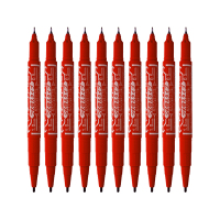 斑马(ZEBRA) 速干油性小双头记号笔 YYTS5 勾线描边笔 红色 10支装
