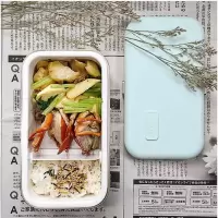 适盒A4BOX 保温饭盒加热饭盒电热饭盒热饭神器日式便当盒蒸饭器便携插电带饭神器智能加热饭盒午餐盒 淡月蓝标配