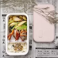 适盒A4BOX 保温饭盒加热饭盒电热饭盒热饭神器日式便当盒蒸饭器便携插电带饭神器智能加热饭盒午餐盒 日落粉标配