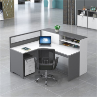 洛伊丽 屏风职员办公桌简约现代4/6双人员工位桌椅组合财务室家具工作位办公桌椅活动柜组合套餐支持定制