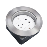 梅兰日兰(MLRL) 地面插座不锈钢防水螺旋式圆形五孔地板插座 LXDC-10T [不锈钢]五孔