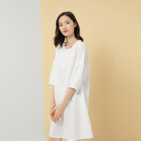 鄂尔多斯1980春夏拼接灯笼透气女连衣裙