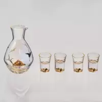 个杯堂 金山-炫彩光芒酒具 酒杯套装 24K水晶玻璃杯 一壶四杯