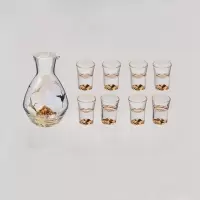个杯堂 金山-炫彩光芒酒具 酒杯套装 24K水晶玻璃杯 一壶八杯