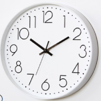 塑料静音挂钟 创意时尚客厅立体数字刻度挂钟 12寸 30cm 白色