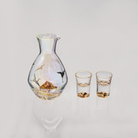 个杯堂 金山-炫彩光芒酒具 酒杯套装 24K水晶玻璃杯 一壶两杯 单套装