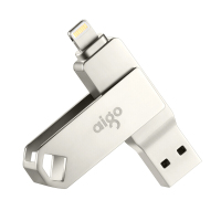 爱国者(aigo)U盘 64GB Lightning USB3.0 U375精耀版银色 苹果官方MFI认证手机电脑两用