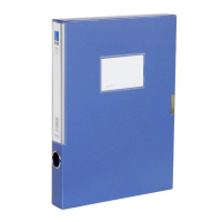 得力(deli) 5682 档案盒35mm 塑料收纳盒 资料文件财务凭证盒 蓝