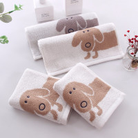 图强 4条装纯棉卡通绣花儿童小毛巾 成人男女宝宝柔软舒适洗脸面巾