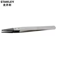 史丹利(Stanley)不锈钢防磁镊子工具 防静电宽头130mm94-522-23
