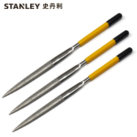 史丹利STANLEY 3支 金刚石尖头半圆锉刀3x140mm 钢锉金属小锉刀金刚石锉刀合金挫玉石迷你 22-328-23