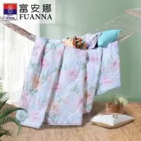 富安娜家纺 空调被子夏被可水洗夏凉被 纤维夏薄被芯单双人印花 清风碧月1米8/2米床(230*229cm)浅绿