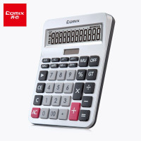 齐心12位大屏 双电源桌面计算器 银灰 KA-8138
