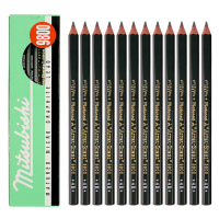 三菱(Uni)4B铅笔 9800 绘图铅笔 绘画素描铅笔 12支/盒(一盒装)