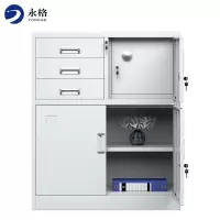永格钢制办公室文件柜铁皮矮柜书柜资料密码带锁凭证档案员工更衣柜子