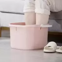 茶花 塑料盆泡脚桶洗脚盆泡脚盆洗脚桶塑料桶水桶 浅粉 0351*