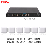 华三（H3C）中小企业办公智慧无线组网 全屋WiFi套装 带机量200-300/覆盖面积500-800
