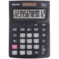 得力(deli) 1519A 计算器太阳能双电源计算器 黑色